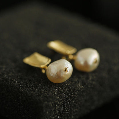 Baroque Pearl Stud Earrings Women-Jewearrings