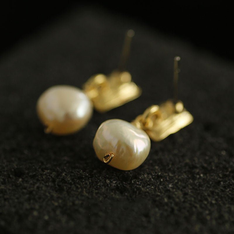 Baroque Pearl Stud Earrings Women-Jewearrings