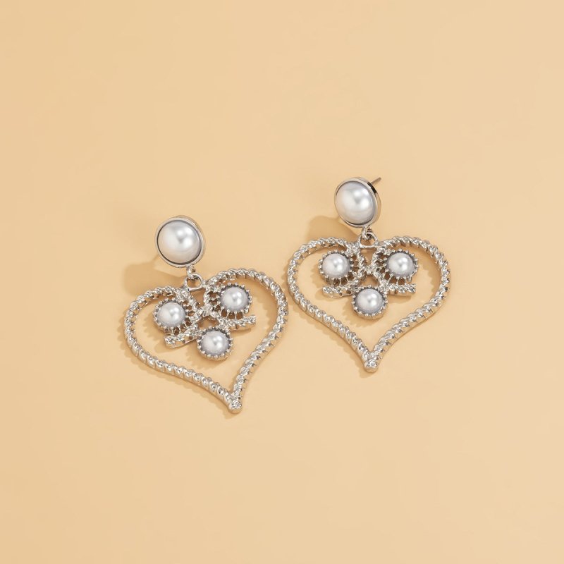 Baroque Small Fragrant Pearl Thread Exaggerated Earrings-Jewearrings