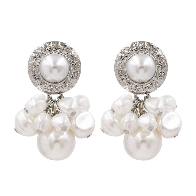 Baroque Style Ladies Pearl Earrings-Jewearrings