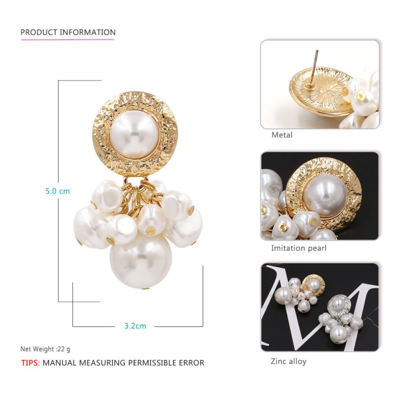 Baroque Style Ladies Pearl Earrings-Jewearrings