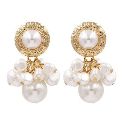 Baroque Style Ladies Pearl Earrings-Jewearrings