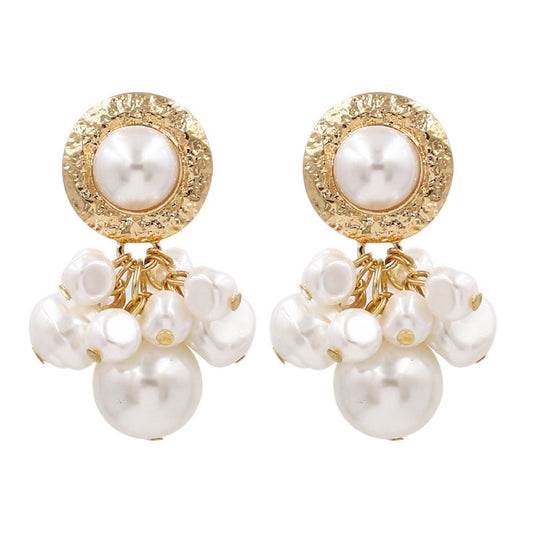 Baroque Style Ladies Pearl Earrings-Jewearrings