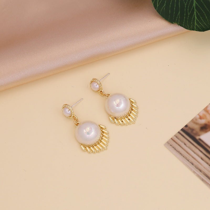 Baroque Style Long Pearl Earrings, Simple And Fashionable, All-match Love Earrings-Jewearrings