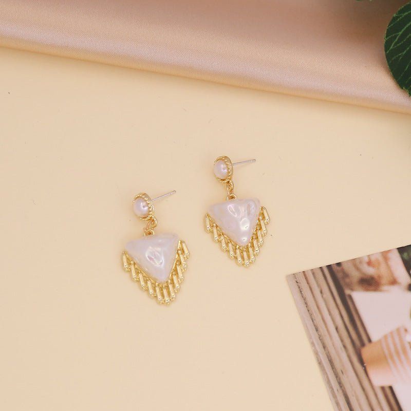 Baroque Style Long Pearl Earrings, Simple And Fashionable, All-match Love Earrings-Jewearrings