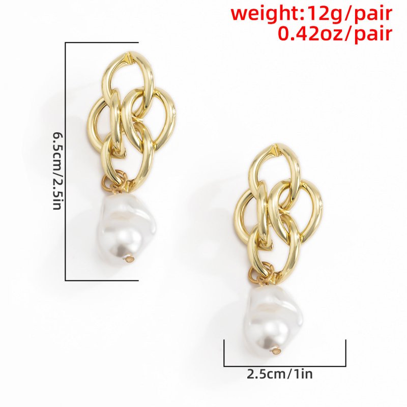 Baroque Style Pearl Hollow Earrings-Jewearrings