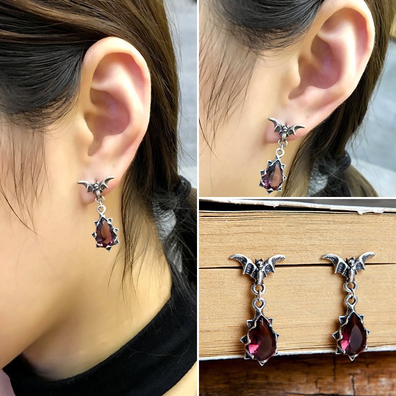 Bat Earrings 925 Sterling Silver-Jewearrings