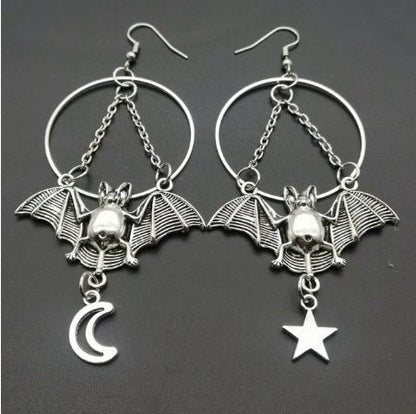 Bat Earrings Big Ring Jewelry-Jewearrings