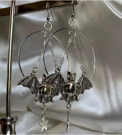 Bat Earrings Big Ring Jewelry-Jewearrings