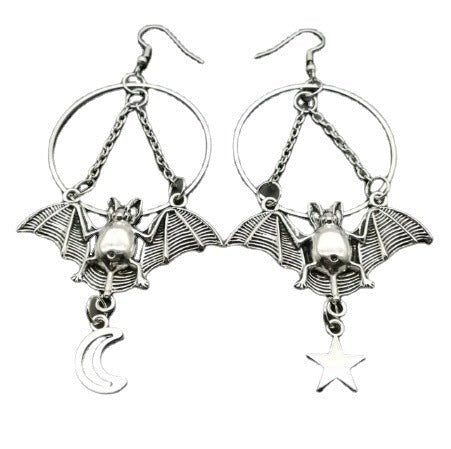 Bat Earrings Big Ring Jewelry-Jewearrings