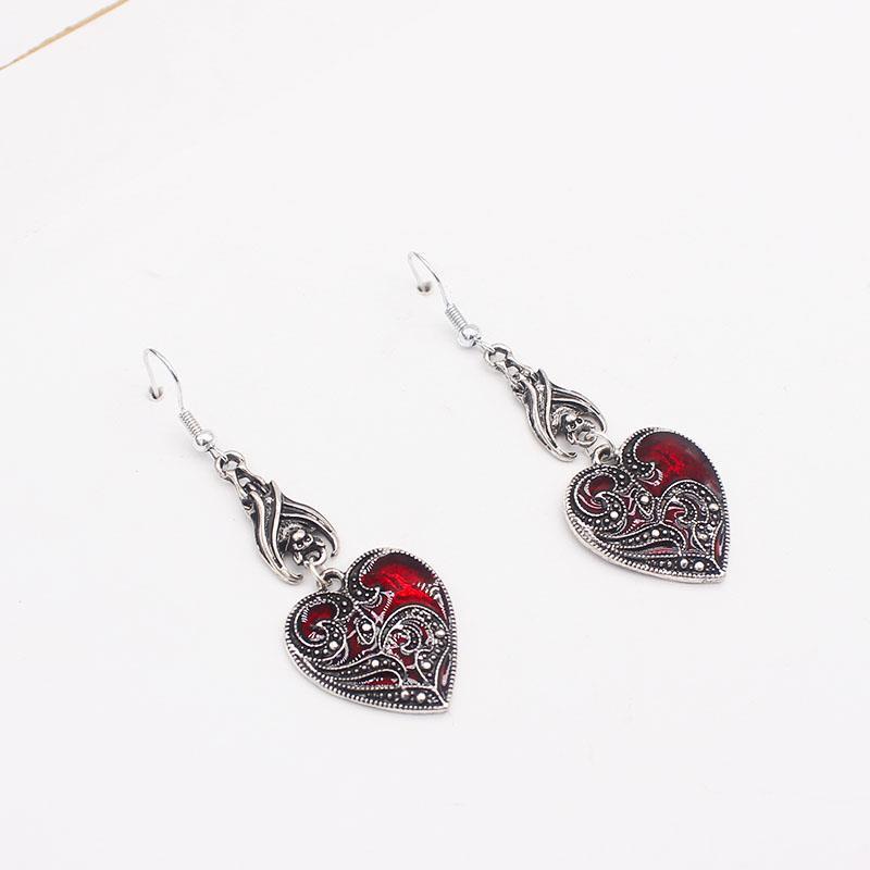 Bat Earrings Black Heart-Shaped-Jewearrings