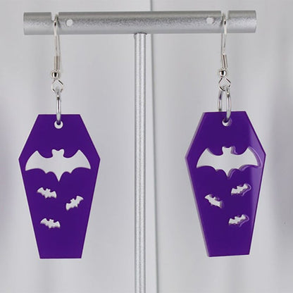 Bat Earrings Coffin Plate-Jewearrings