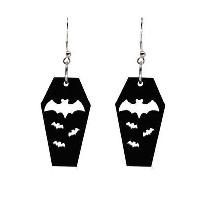 Bat Earrings Coffin Plate-Jewearrings