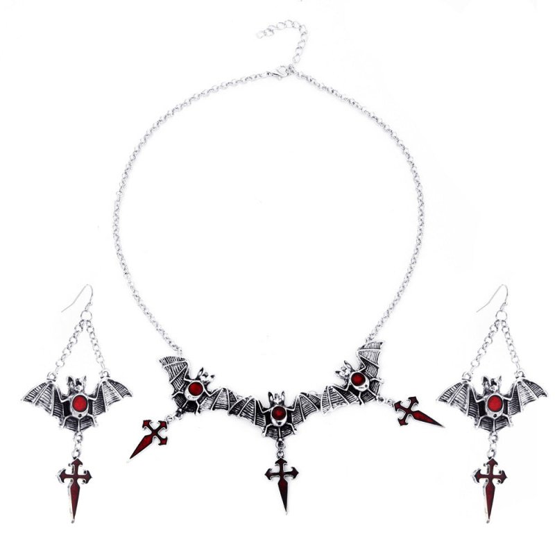 Bat Earrings Cross Pendant-Jewearrings