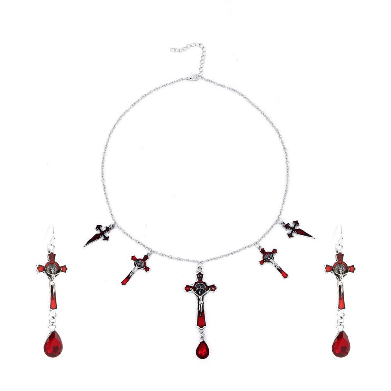 Bat Earrings Cross Pendant-Jewearrings