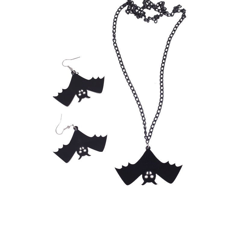 Bat Earrings Fairy Necklace-Jewearrings