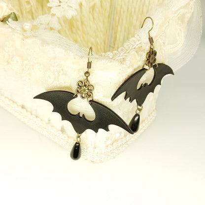 Bat Earrings Fashion Female Black-Jewearrings