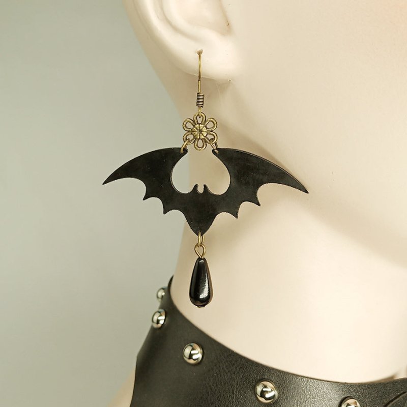 Bat Earrings Fashion Female Black-Jewearrings