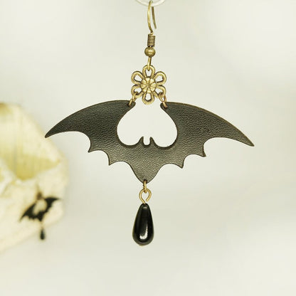 Bat Earrings Fashion Female Black-Jewearrings