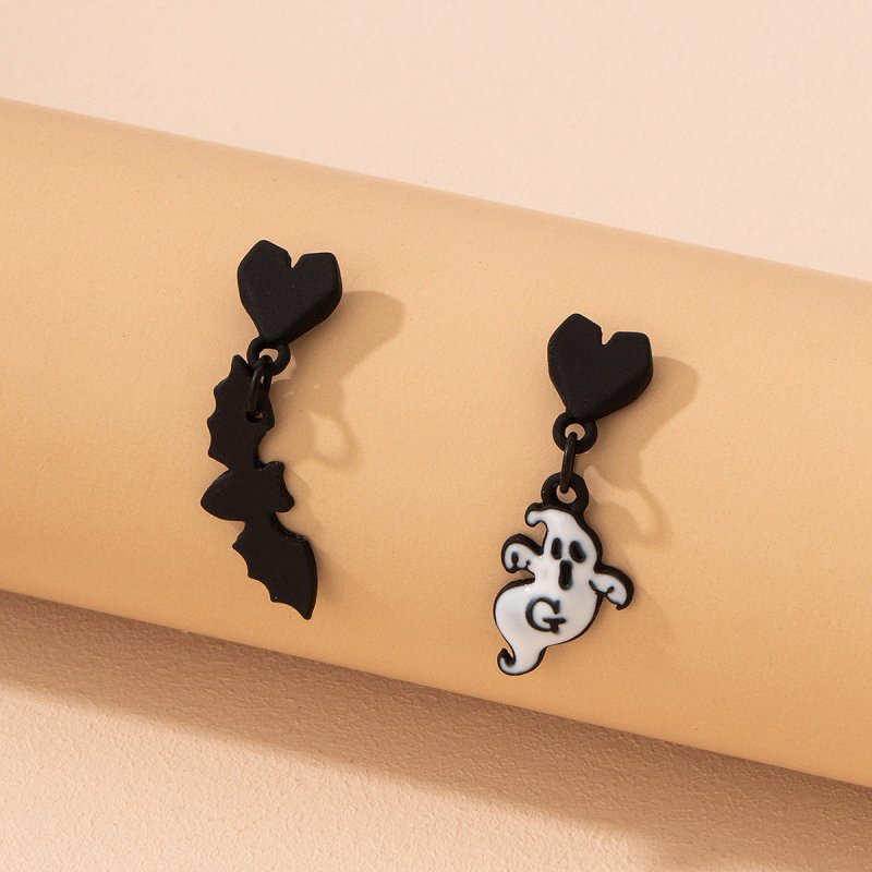 Bat Earrings Ghost Skull-Jewearrings