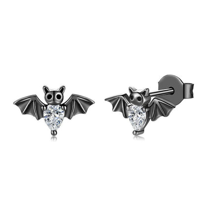 Bat Earrings Gothic Bat Stud Earrings-Jewearrings