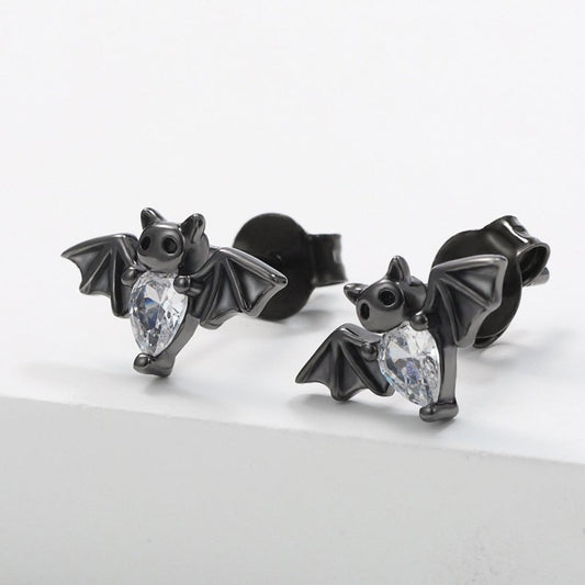 Bat Earrings Gothic Bat Stud Earrings-Jewearrings