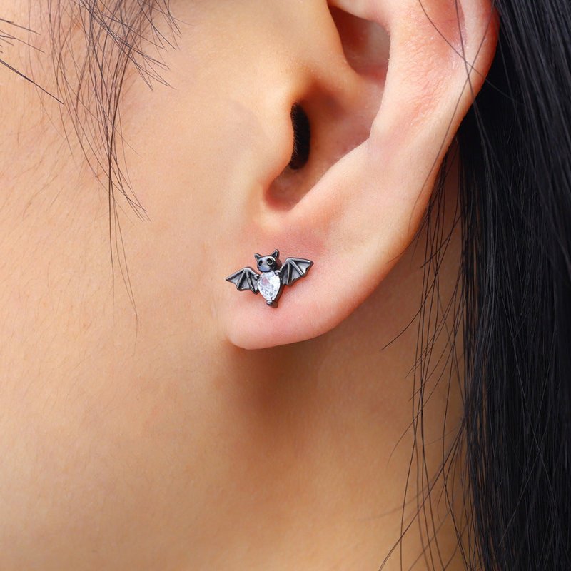 Bat Earrings Gothic Bat Stud Earrings-Jewearrings