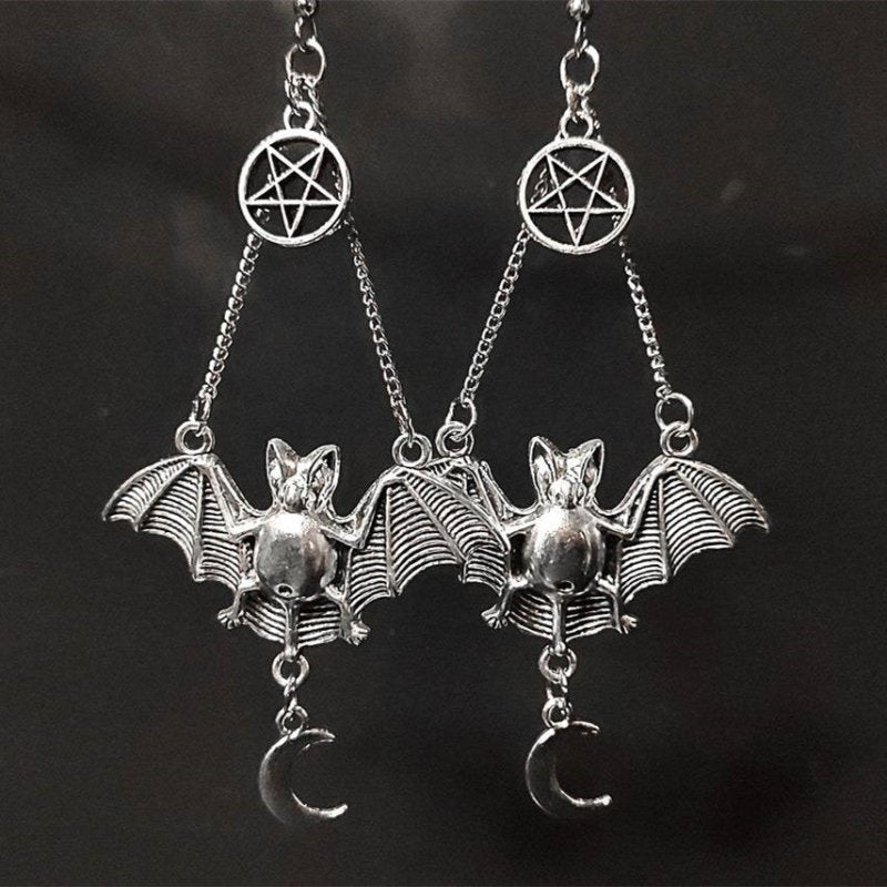 Bat Earrings Gothic Halloween-Jewearrings