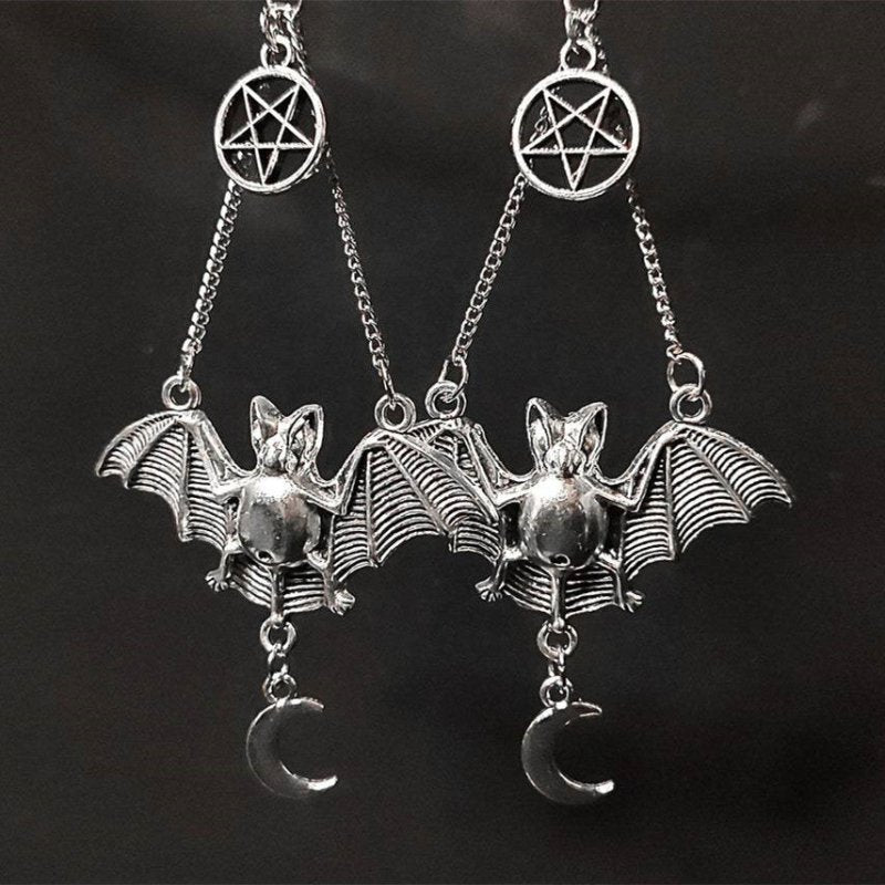 Bat Earrings Gothic Halloween-Jewearrings