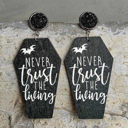 Bat Earrings Halloween Grave Earrings-Jewearrings