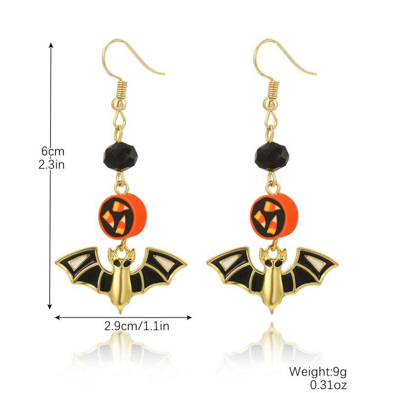 Bat Earrings Halloween Pumpkin Skull-Jewearrings