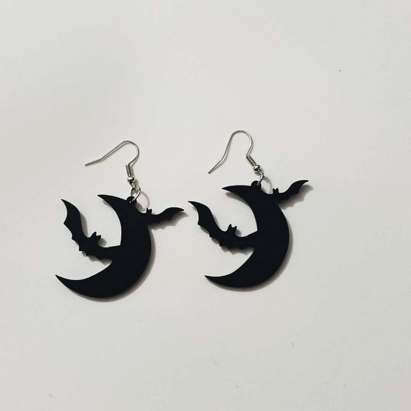 Bat Earrings Halloween Scary Earrings-Jewearrings