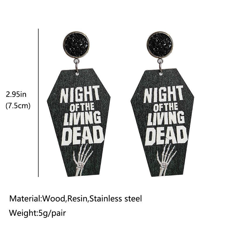 Bat Earrings Horror Coffin Earrings-Jewearrings