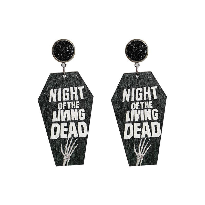 Bat Earrings Horror Coffin Earrings-Jewearrings