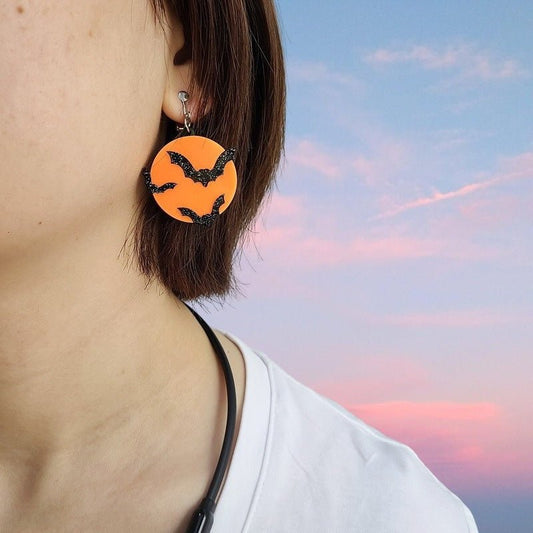 Bat Earrings Pumpkin Spider Ghost-Jewearrings