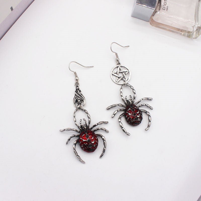 Bat Earrings Red Oil Dripping Earrings-Jewearrings