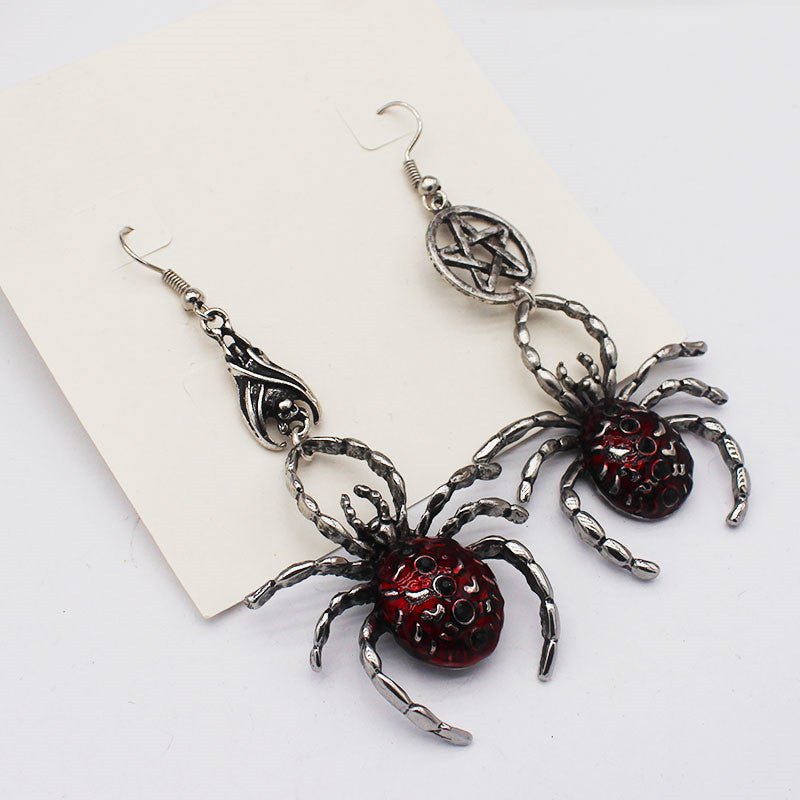 Bat Earrings Red Oil Dripping Earrings-Jewearrings