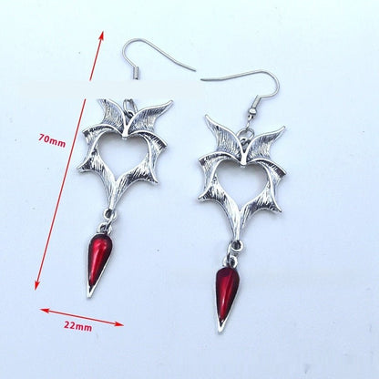 Bat Earrings Retro Dripping Wings-Jewearrings