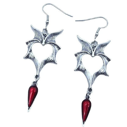 Bat Earrings Retro Dripping Wings-Jewearrings