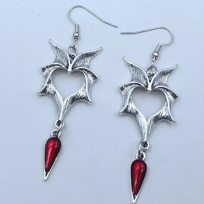 Bat Earrings Retro Dripping Wings-Jewearrings