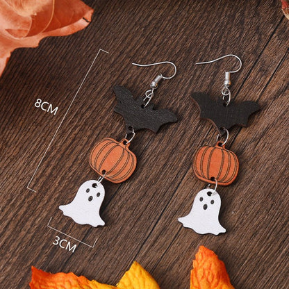 Bat Earrings Spooky Pumpkin-Jewearrings