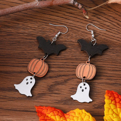 Bat Earrings Spooky Pumpkin-Jewearrings