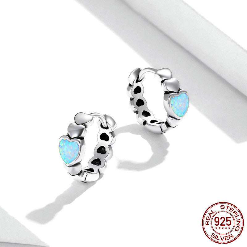 Women's Fashion Simple Silver Heart-shaped Earrings-Jewearrings