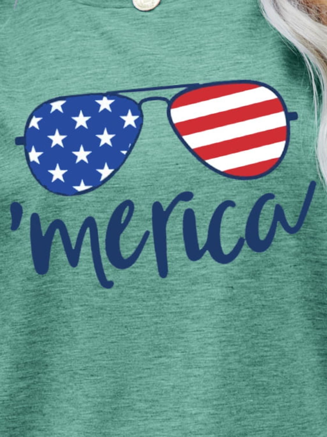 US Flag Glasses Graphic Tee-Jewearrings