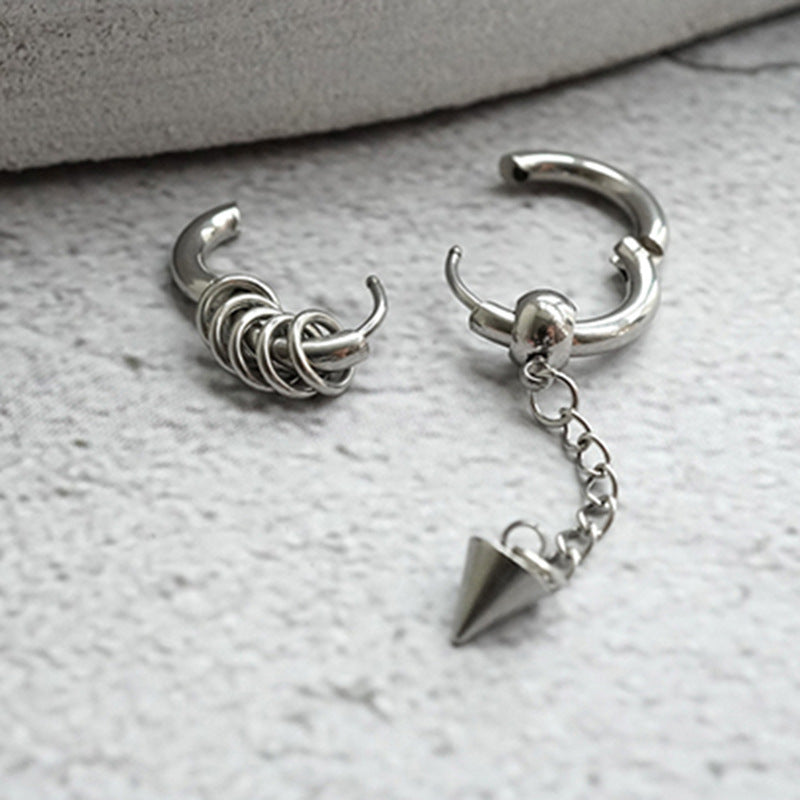 Korean Style Sterling Silver Men's And Women's Cold Wind Earrings-Jewearrings