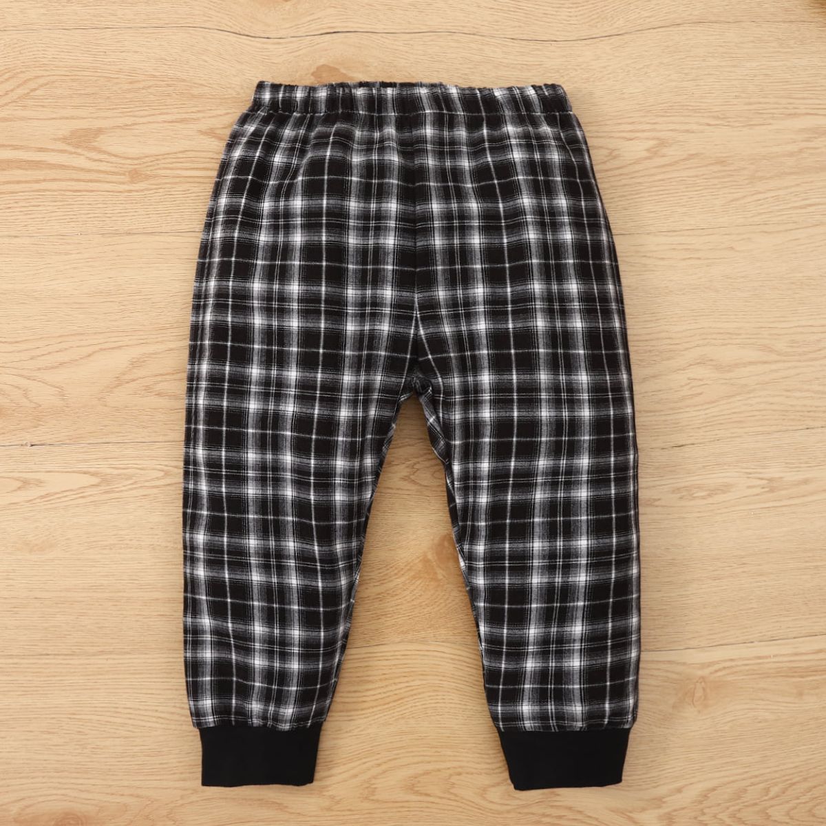 Kids Animal Graphic Sweatshirt and Plaid Joggers Set-Jewearrings