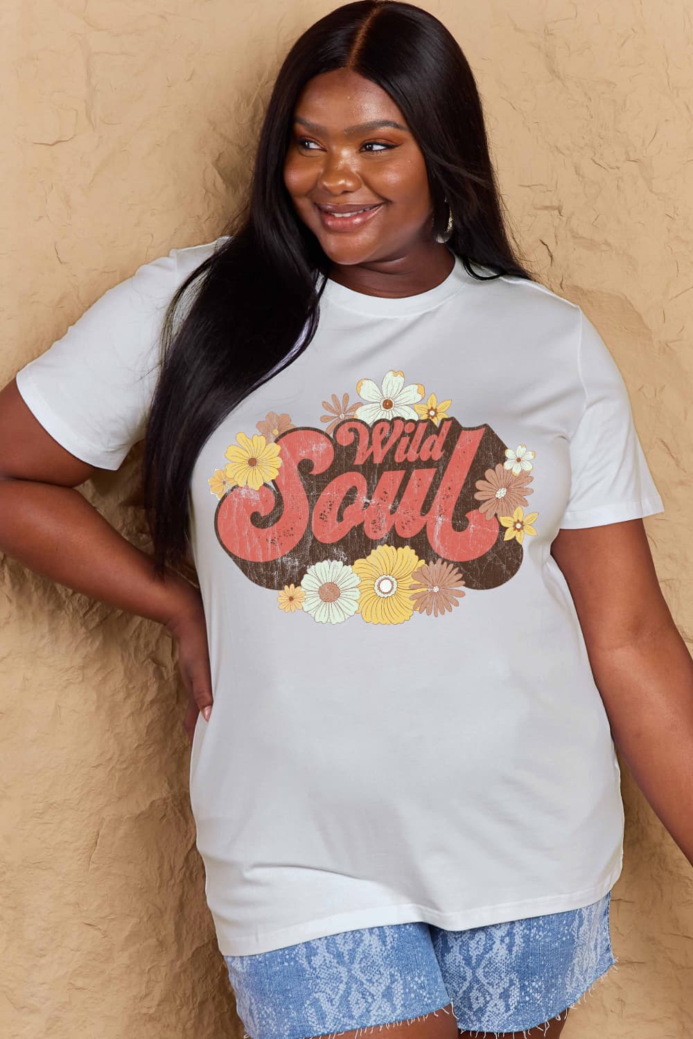 Simply Love Full Size WILD SOUL Graphic Cotton T-Shirt-Jewearrings