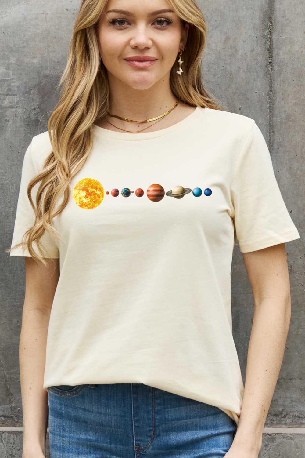 Simply Love Full Size Solar System Graphic Cotton Tee-Jewearrings