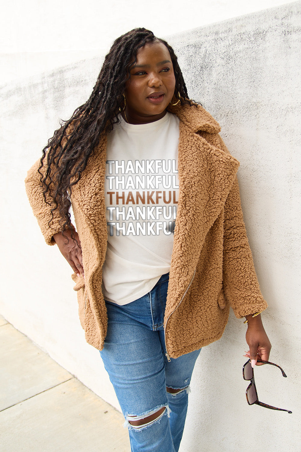 Simply Love Full Size THANKFUL Short Sleeve T-Shirt-Jewearrings