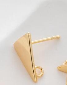 Gold Color Protection 8 12mm Triangle Earrings With Rings-Jewearrings